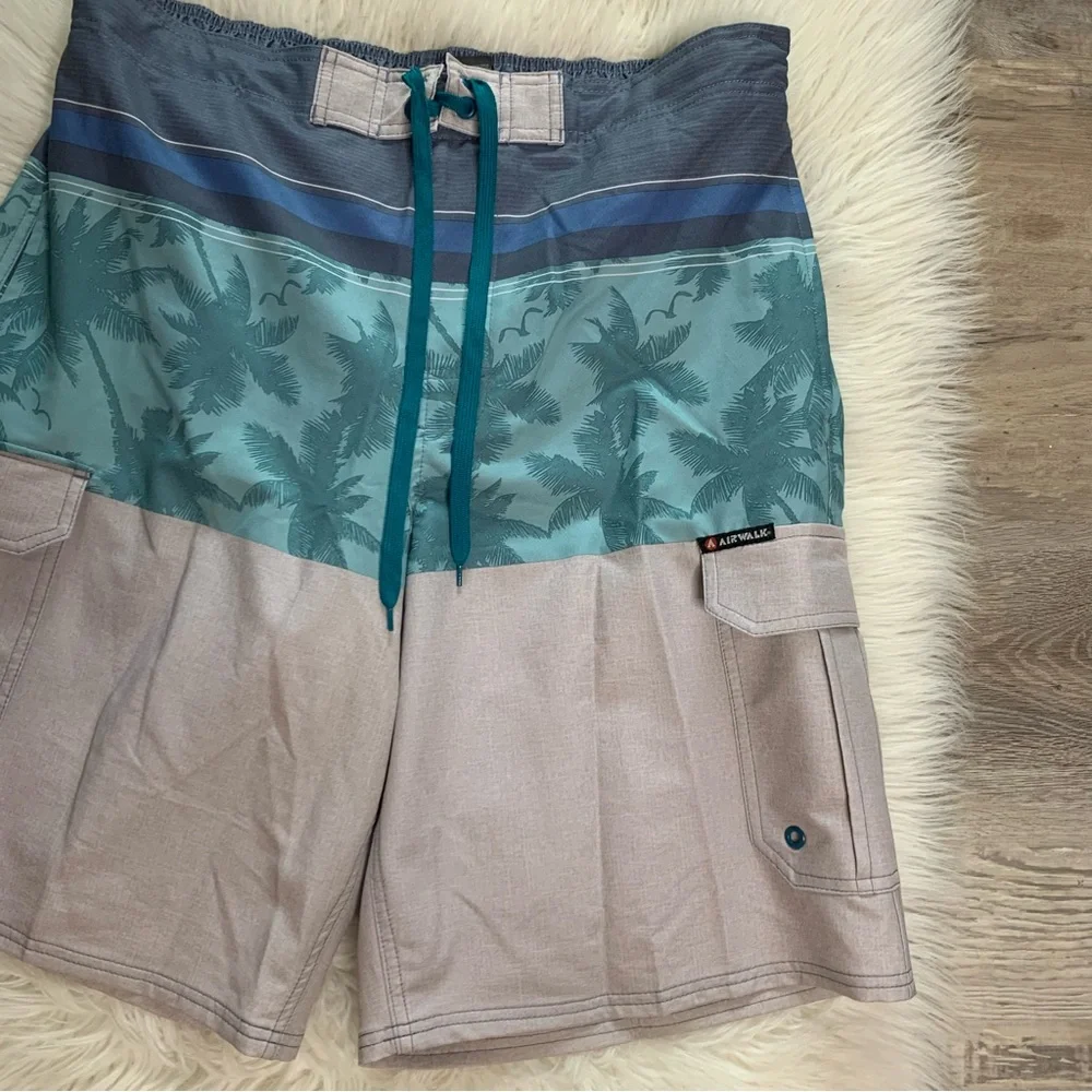 Airwalk Men’s Board Short Lined Swim Trunks